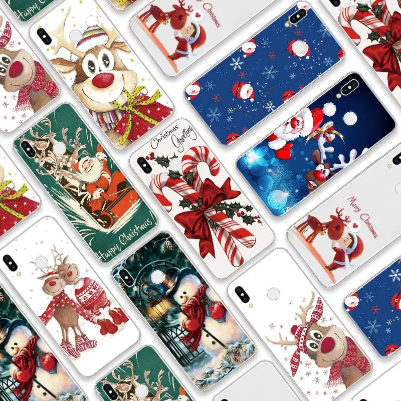 Чехол для huawei Y9 Prime Y9 Y5 Y7 Y6 Pro Nova 5 5i Pro 4 4e 3 3e 3i крышка из прозрачного Рождество Санта Клаус Fundas