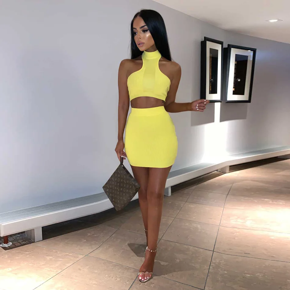 Новинка лета 2020 женский сексуальный облегающий Топ без рукавов с лямкой на шее