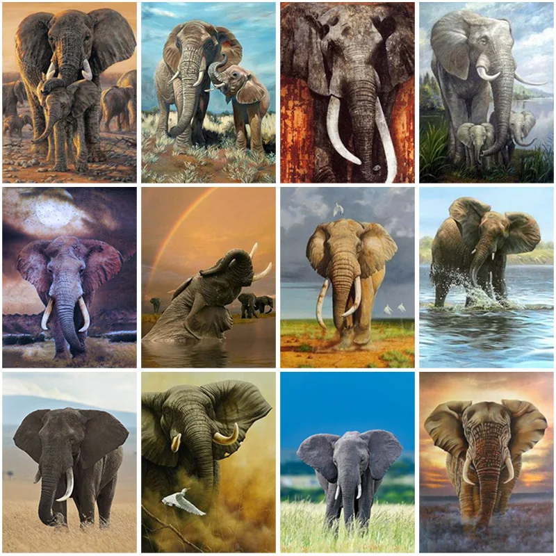

Diy Cow 5D Diamond Painting Cross Stitch Animal Elephant Diamond Embroidery Full Square Rhinestone Home Decor Wall Art Gift