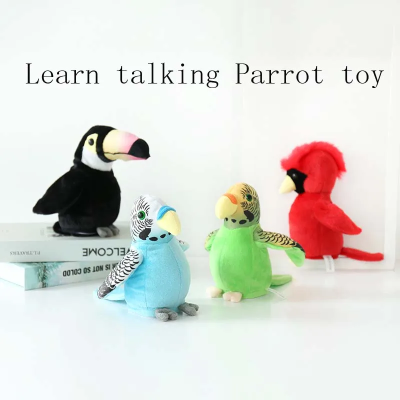 Электрическая говорящая плюшевая игрушка милые хлопки крылья Забавный Попугай