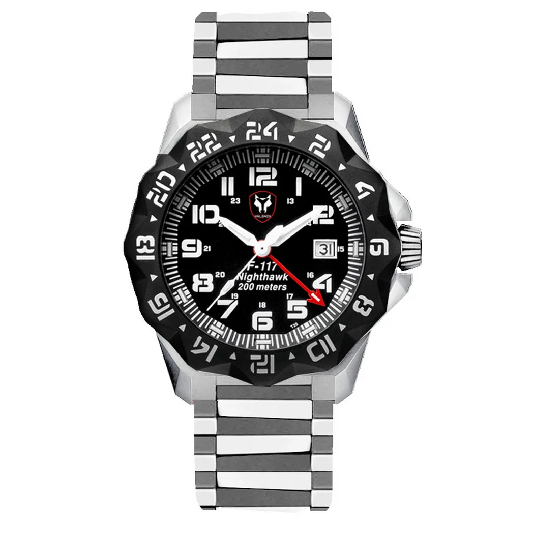 

Hnlgnox Mens Diver Watches Pilot Tritium Watch T25 Luminous Military Diving 20Bar Waterproof Quartz Wristwatch Chronograph Bezel