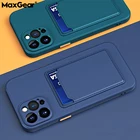 Чехол-кошелек для iPhone 13, мягкий силиконовый чехол для iPhone 12 Mini 11 Pro Max XR X XS 7 8 Plus SE2, с держателем для карт