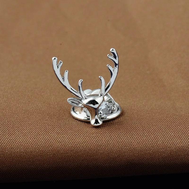 Простой классический серебристый цвет броши в форме звезды снежинки лося для