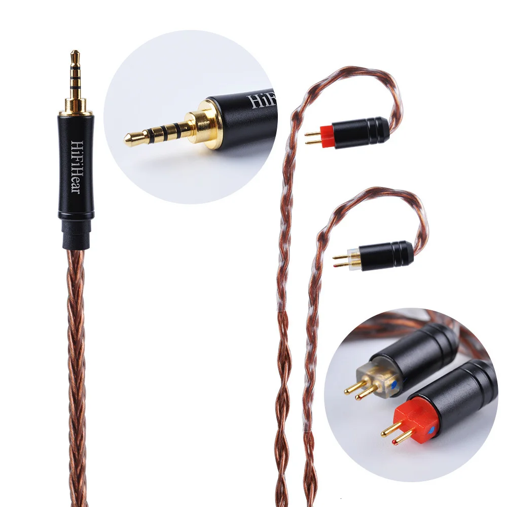 HiFiHear 8 Core с серебряным покрытием Модернизированный кабель 2,5/3,5/4,4 мм балансный кабель с MMCX/2pin разъем для HQ8 HQ12 ZS10 ZS6 AS10