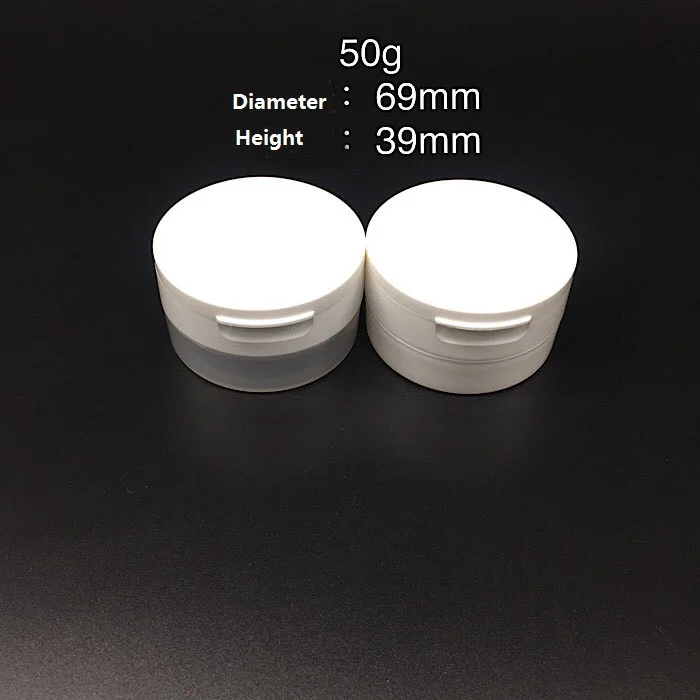 Пластиковая банка/горшок/бутылка 50 г Оловянная с откидной крышкой для