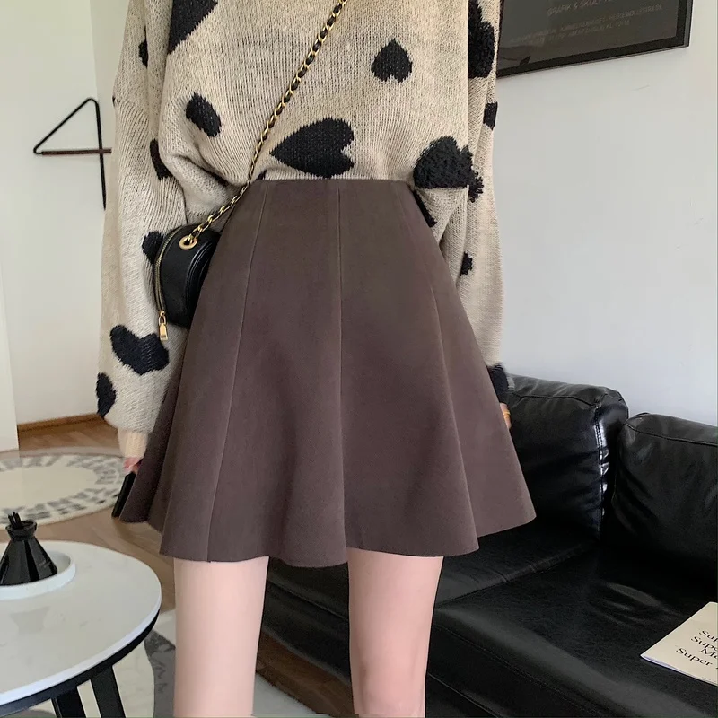 Юбка Женская шерстяная трапециевидная однотонная Зимняя | одежда