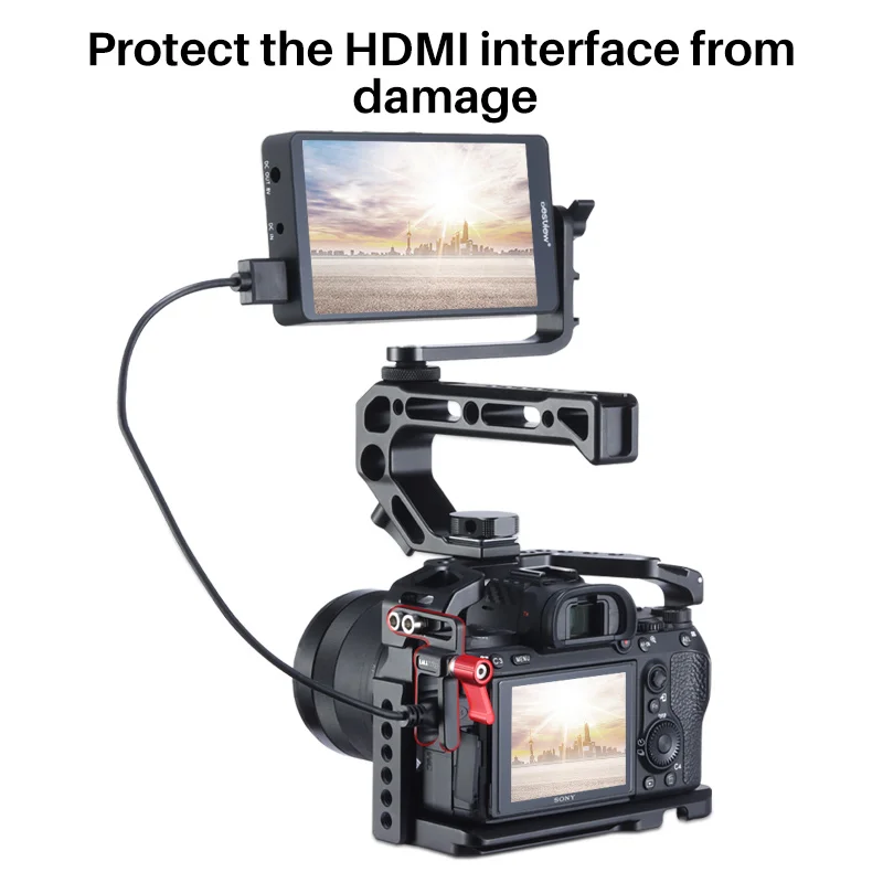 UURig R068 камера HDMI кабель зажим для Sony A72/A73 клетка 12 мм регулируемый интерфейс клип