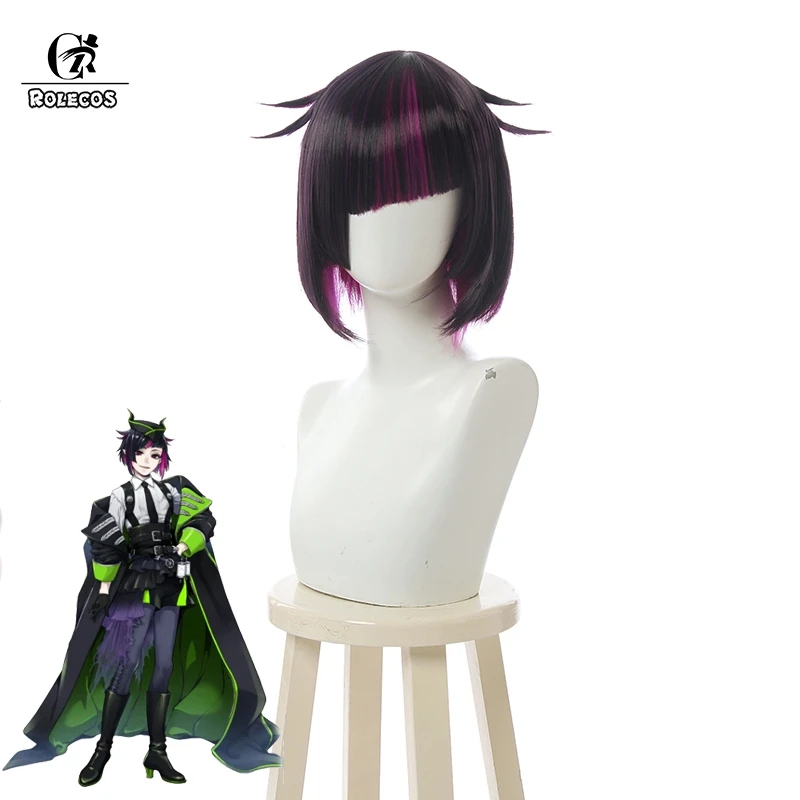 Парик для косплея ROLECOS из аниме витая страна чудес Lilia Vanrouge черных синтетических
