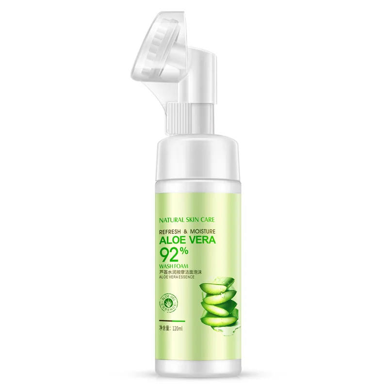 

120ml Bioaqua Aloe Vera Moisturizing Massage Cleansing Foam Moisturizing Gentle Care Deap Clean Facial Cleanser