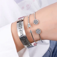 new fashion style opening bracelet set be brave and keep going cuffbangle beautiful jewelry set gifts for unisex