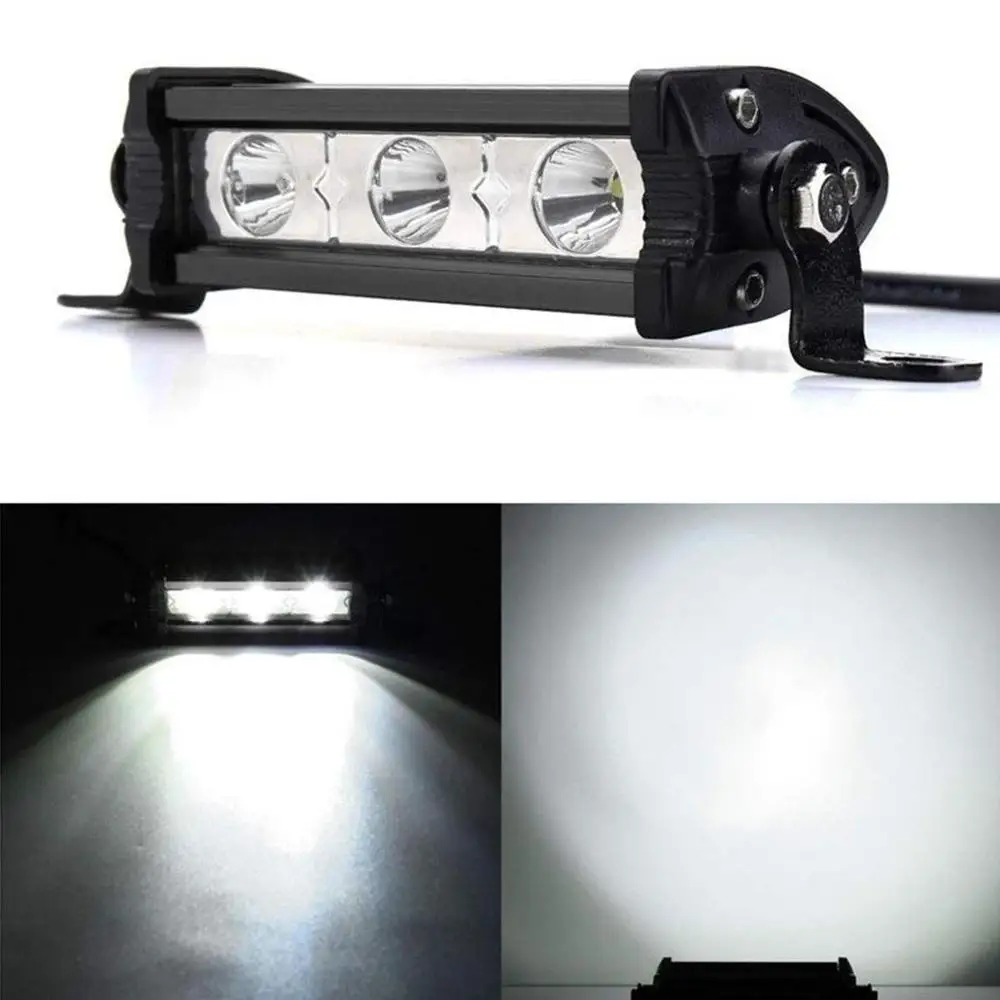 Тонкий светодиодный светильник для работы 9 Вт 18 36 Однорядный внедорожник 4X4