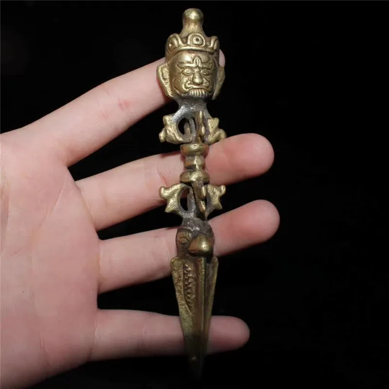 

Коллекция китайских бронзовых Пест Ваджра ручной работы пестинг дьявол пестик буддийские инструменты благоприятное Подарочное украшение