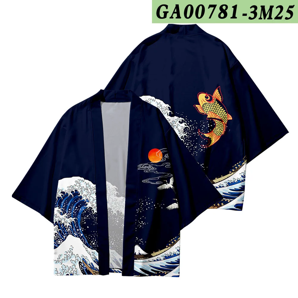 

Plus Size 6XL 5XL 4XL Carp Loose Japanese Cardigan Women and Men Harajuku Kimono Cosplay Haori Blouse Tops Yukata Robe Clothing