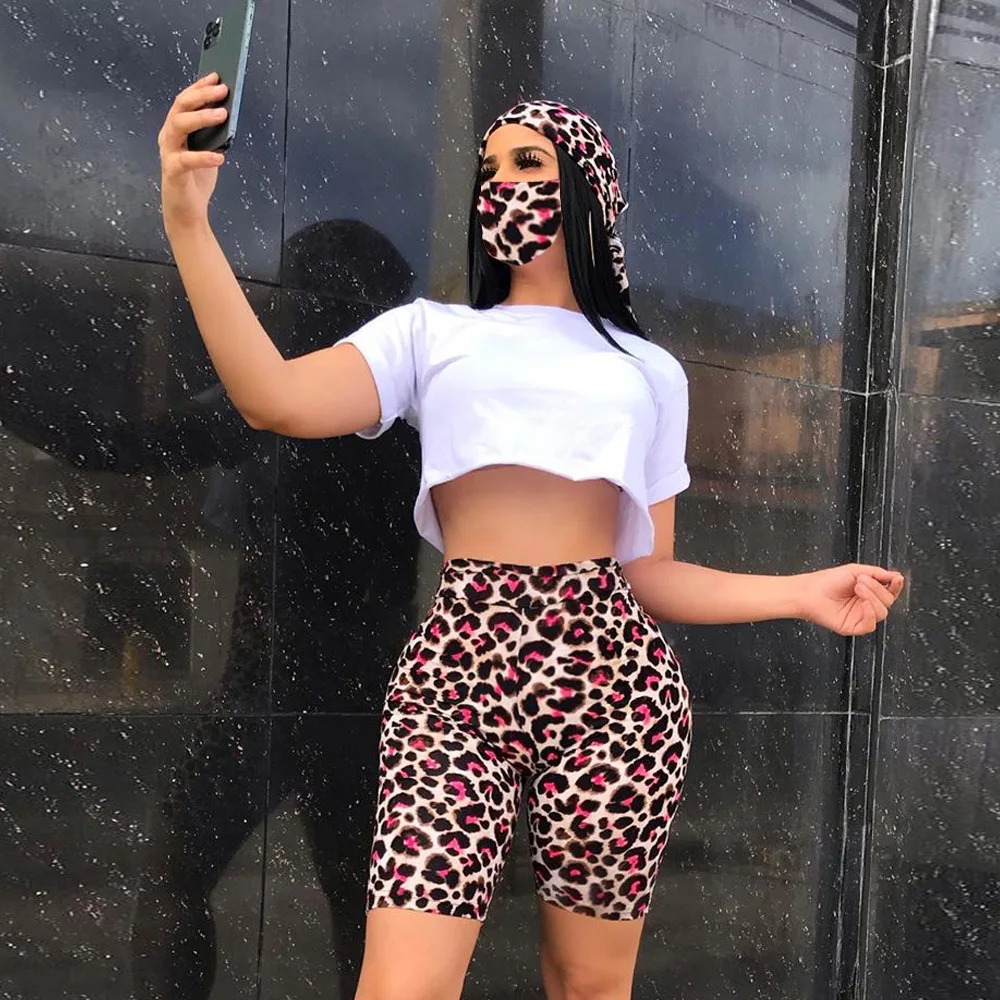 

HAOOHU Sexy Two Piece Set Women Tracksuit Summer Clothes Crop Top Biker Shorts Sweat Suits Lounge Wear Outfits Matching Sets