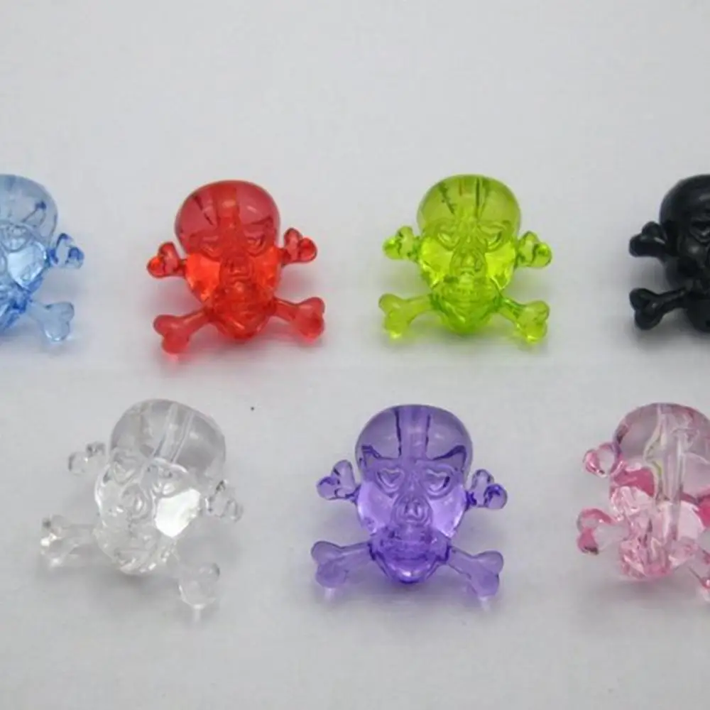 

30 Mixed Colour Transparent Halloween Pirate Skull Bead