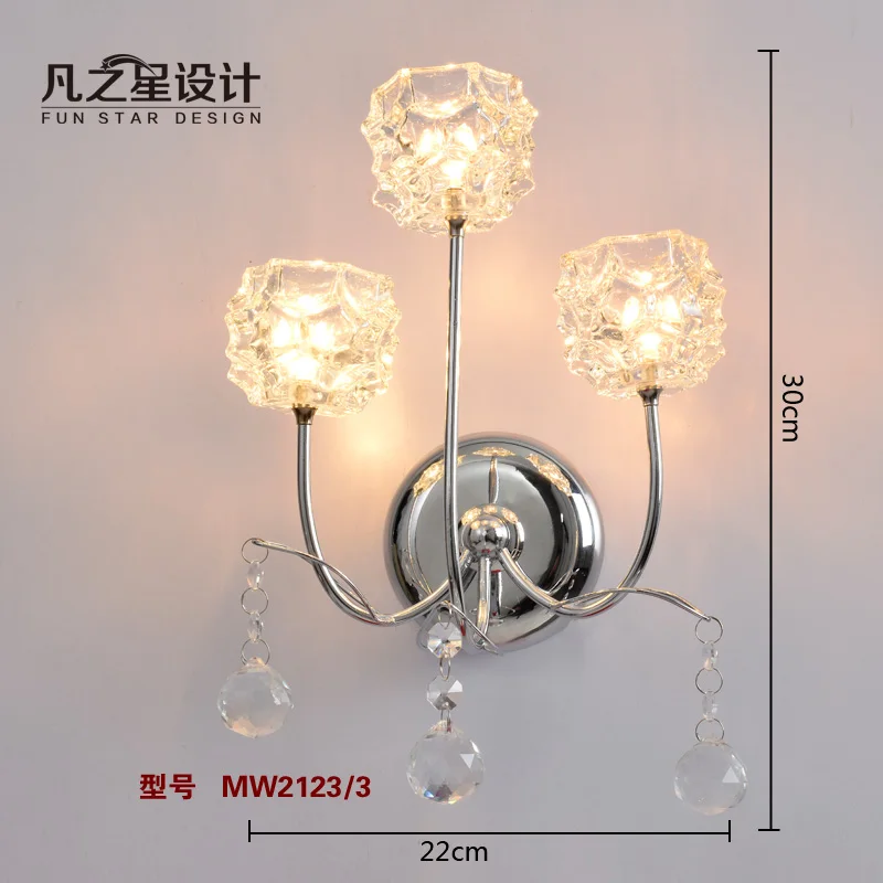 Настенный светильник на стену номера отеля стеклянный хрустальный бра для