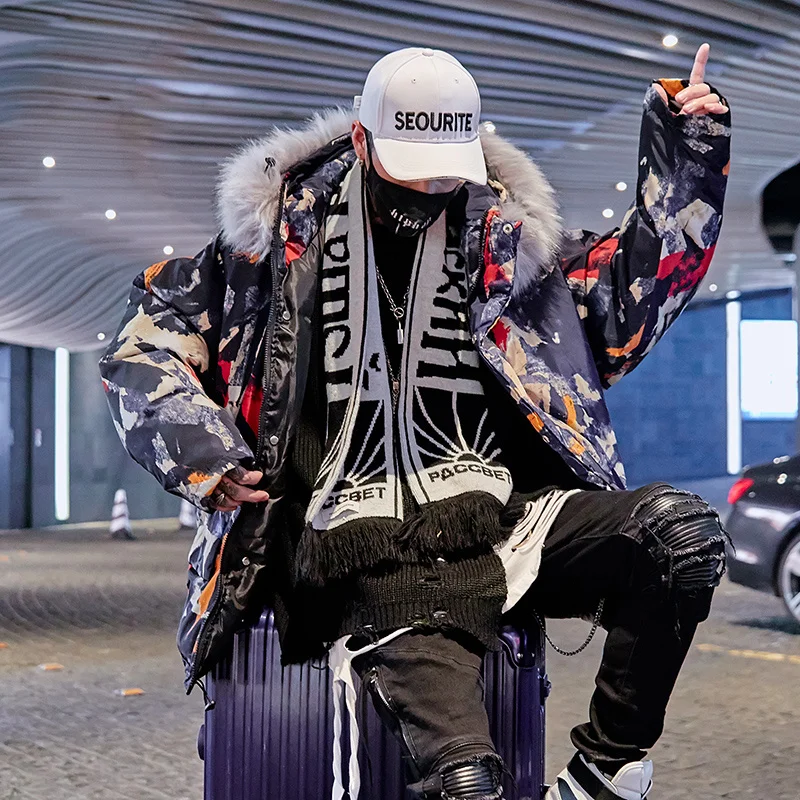 Liketkit Мужская камуфляжная уличная парка зимняя куртка 2019 Камуфляжная с меховым