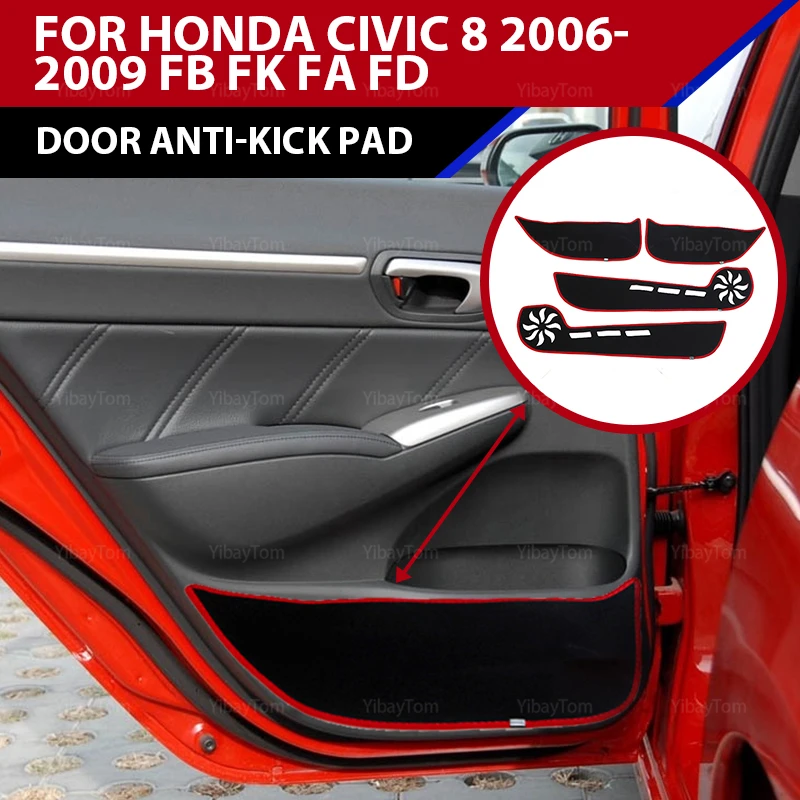

Наклейка на дверь автомобиля против ударов, защитный коврик для Honda Civic 8 2006-2009 FB FK FA, аксессуары, наклейка, защита ковра из полиэстера