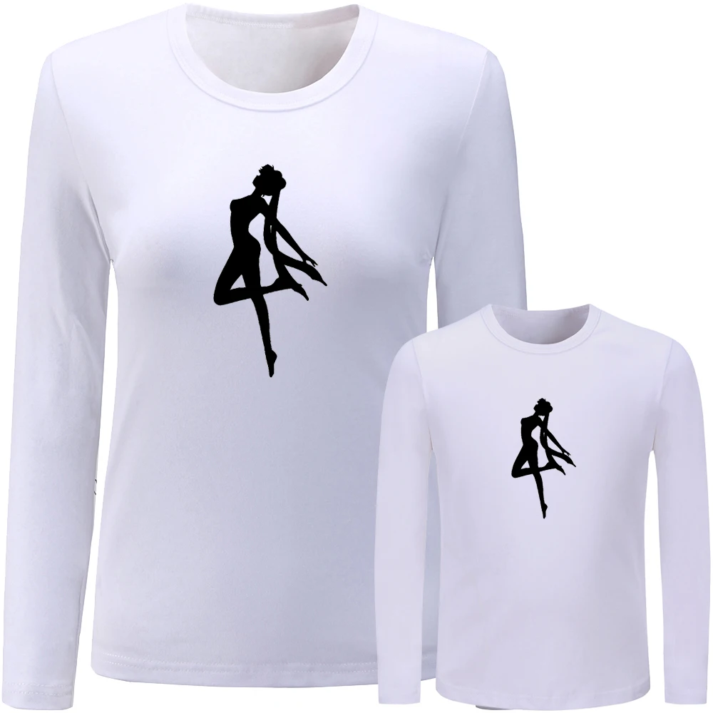 Женская футболка с длинным рукавом и принтом матрос Мун|Сочетающаяся одежда для