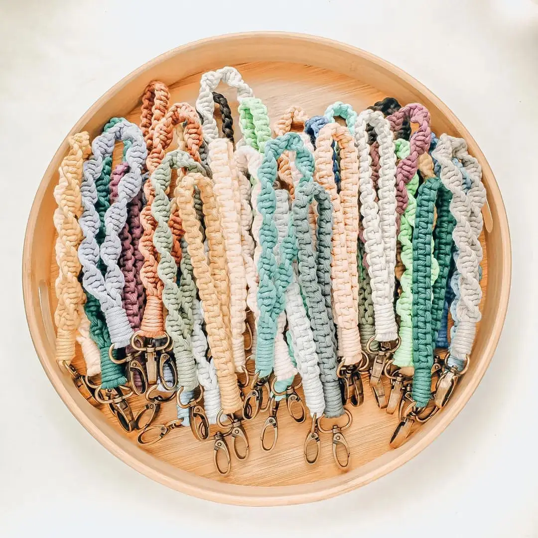 Dvacaman INS макраме скрученный брелок для женщин Boho ручной работы ключей сумка