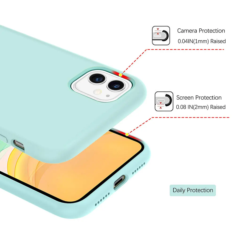 Liquid Silicone Case For Apple iPhone 11 Pro Max X XR XS 8 Plus 7 6 6S SE 2 2020 SE2 Phone Cover Mint Green no logo Accessories | Мобильные