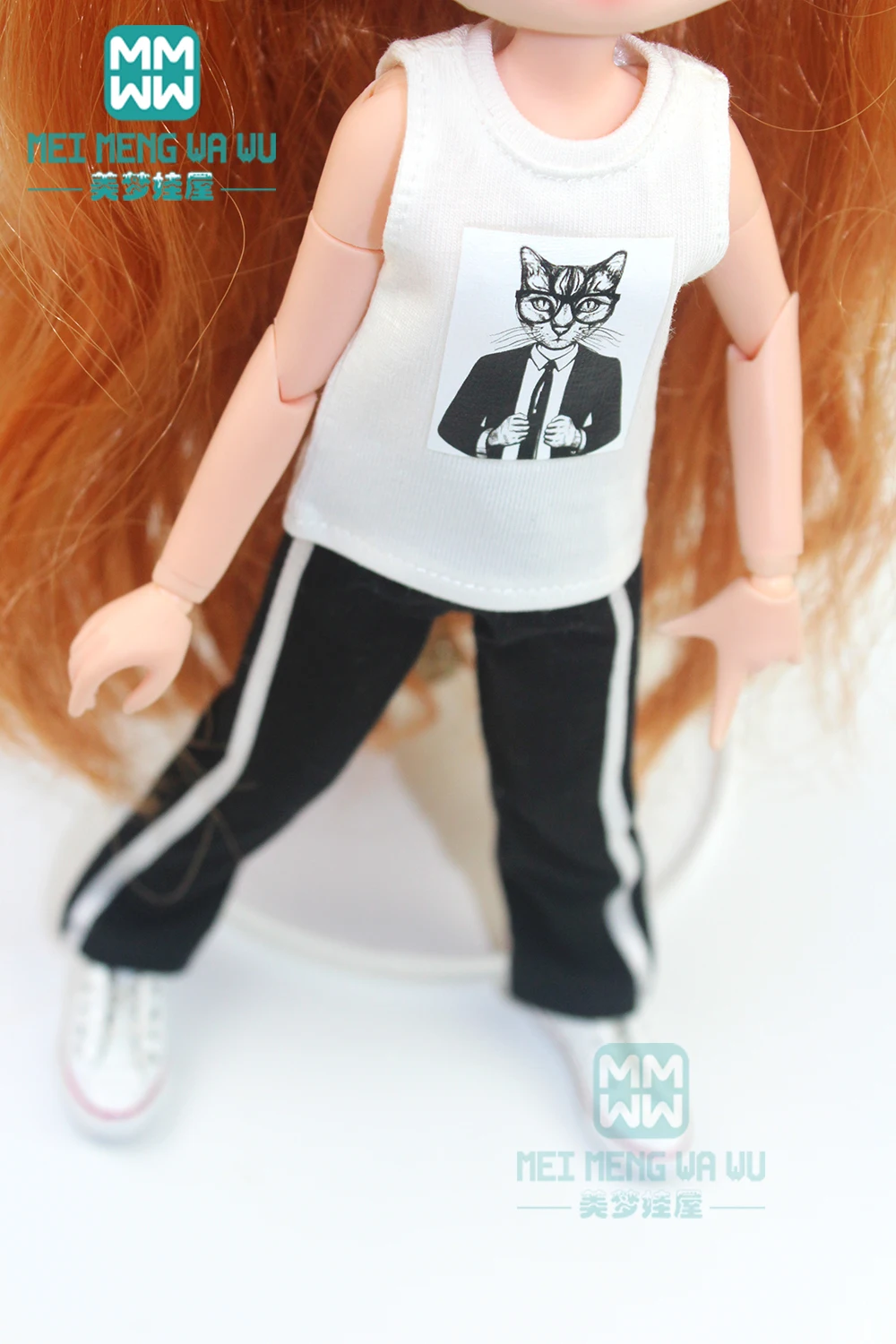 1 шт. Одежда для кукол Blyth модная рубашка в полоску на шнурке розовая синяя черная