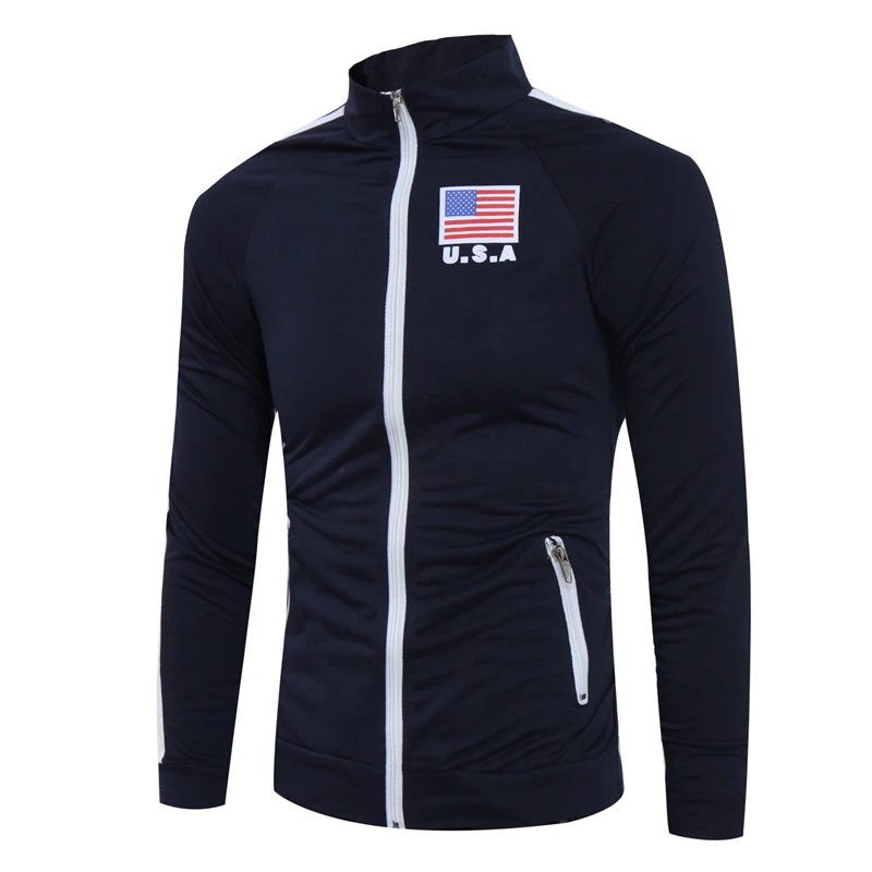 Мужской свитер с принтом флага США дизайн кардиган Высококачественная Мужская
