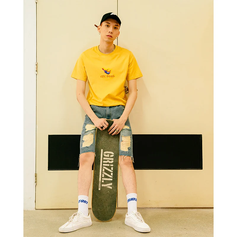 VIISHOW мужские шорты брендовые летние джинсовые 2019 новые модные рваные хлопковые