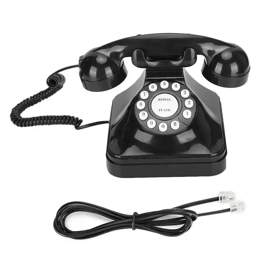 Retro Telephone Vintage Desk Fixed Landline Corded Phone with Re-Dial Flash for Home Office Hotel Use | Компьютеры и офис