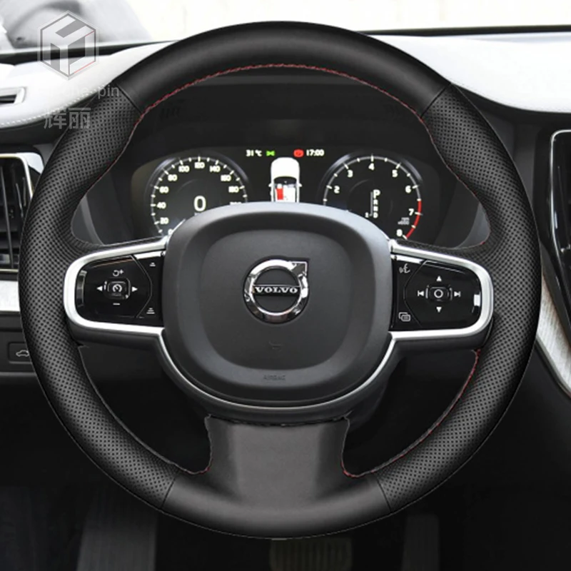 

For Volvo XC60/ S90/ XC60/ S60L /V40/ S80L DIY Custom leather hand-sewn steering wheel cover car wheel cover