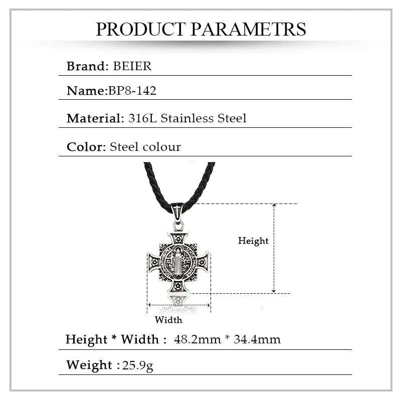 Мужская христианская Подвеска из нержавеющей стали с крестом Иисуса экзорциста