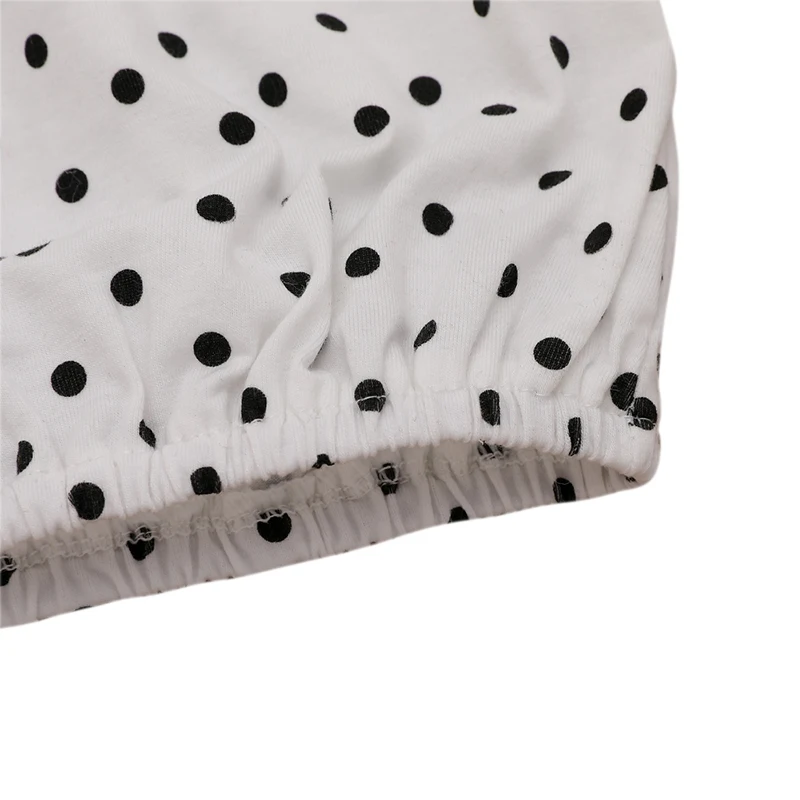 Летний Повседневный Модный комплект для маленьких девочек топ в горошек с