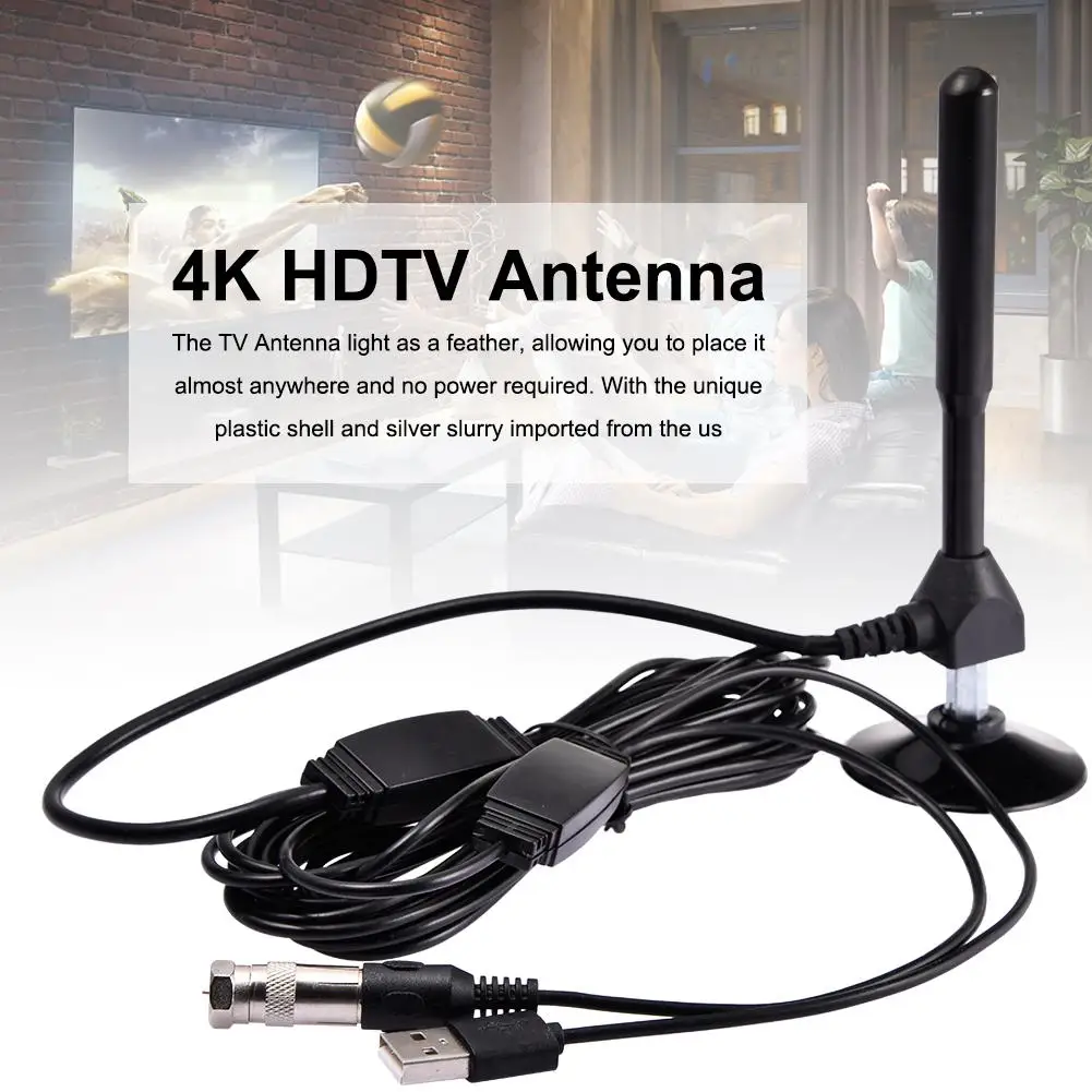 

4K Digital HDTV Aerial Indoor Amplified Antenna 1180 Miles Range with HD1080P DVB-T2 Freeview TV for Life Local Channels Broadca