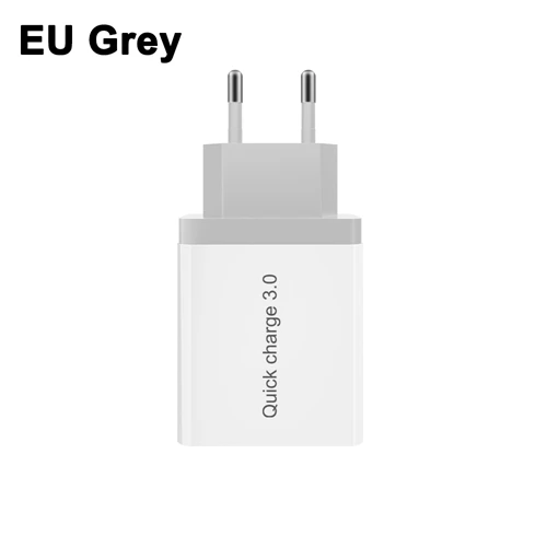 OREY 24 Вт Быстрая зарядка 3,0 быстрое зарядное устройство для samsung S10 3 порта USB зарядное устройство для huawei mate 20 QC 3,0 зарядное устройство адаптер - Тип штекера: EU Grey