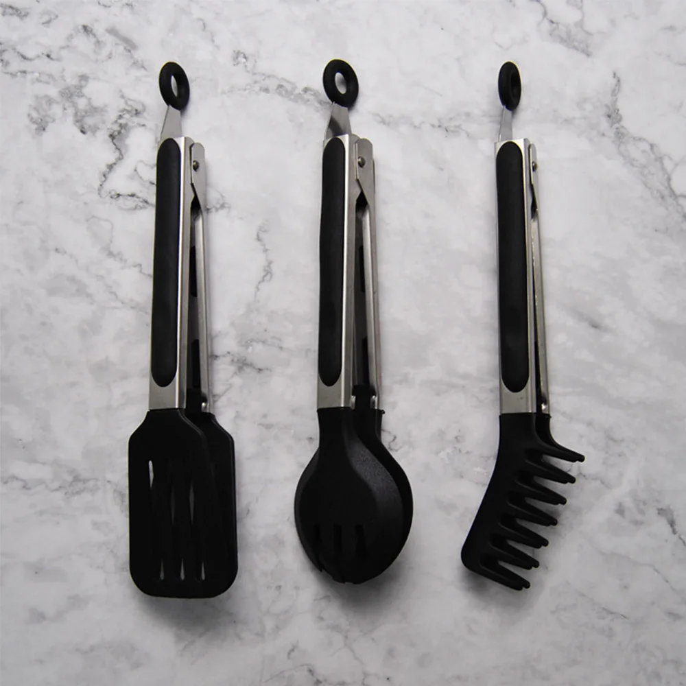 Stainless Steel Silicone Tips Tongs Kitchen Non-Stick Barbecue Steak Clip Cooking Tong Accessories | Дом и сад