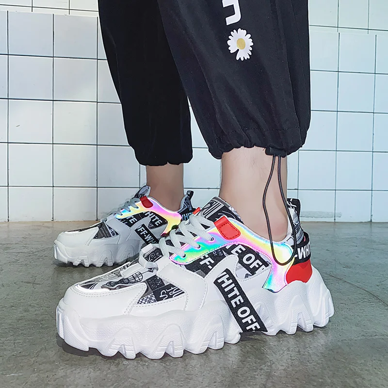 

Zapatillas Vintage Sneakers Male Korea Style Casual Shoes Men Autumn New Thick-Soled Non-Slip Daddy Schuh Light Running Scarpa