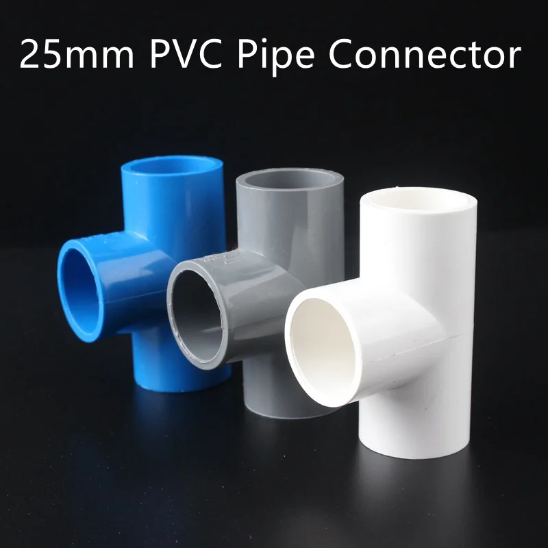 

25mm PVC Pipe Tee Fitting Garden Aquarium Plastic Water Hose Joint Accessoires Plumbing Greenhouses Tube Quick Connector Adapter