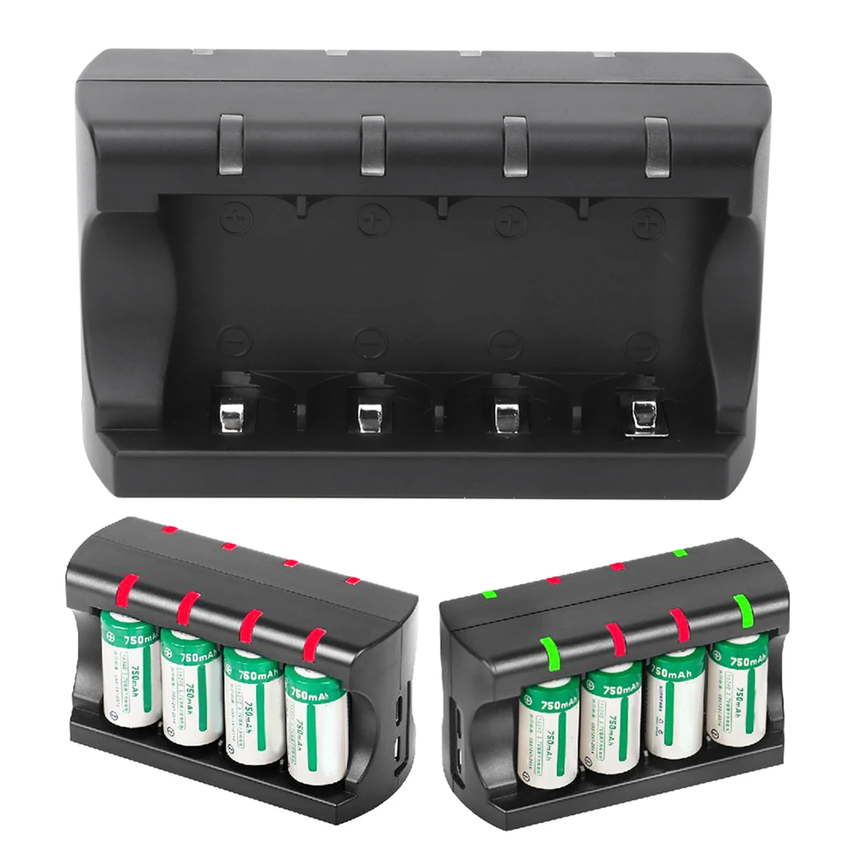 8 Slot Battery Charger LED Lights With Type-C Charge Cable For RCR123A 16340 16350 16360 3.7V Batteries Charging Adapter​ | Электроника