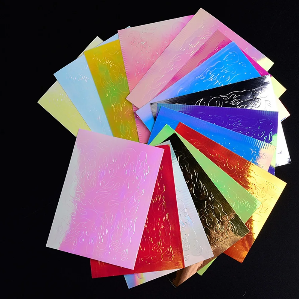 16 шт./компл. огнеупорная полоса Голографическая лента для ногтей стикер дизайна s