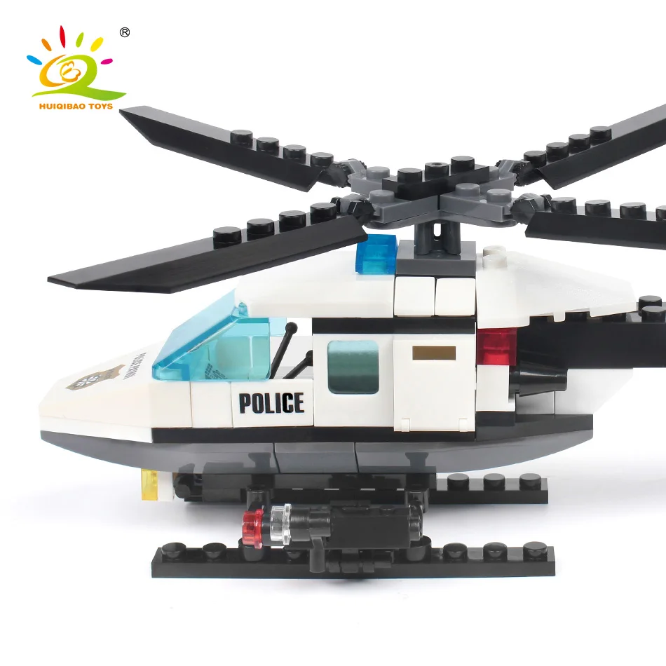 102pcs Police Helicopter Creative Building Blocks DIY Classic City Series Preschool Toys Children's Gifts | Игрушки и хобби