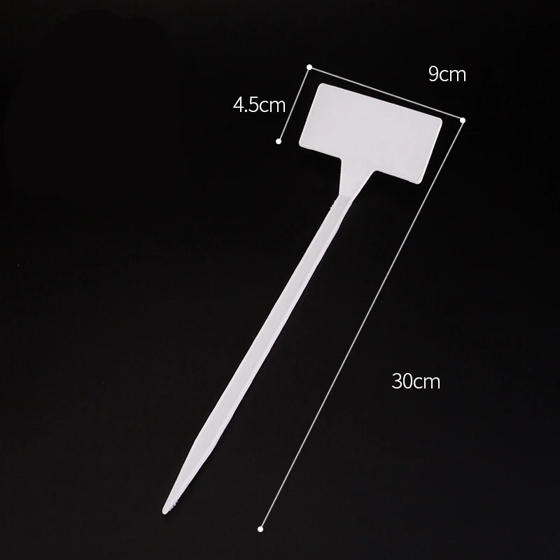 

10Pc Plastic T-type Garden Tags Plant Flower Label Nursery Thick Tag Stick Tools