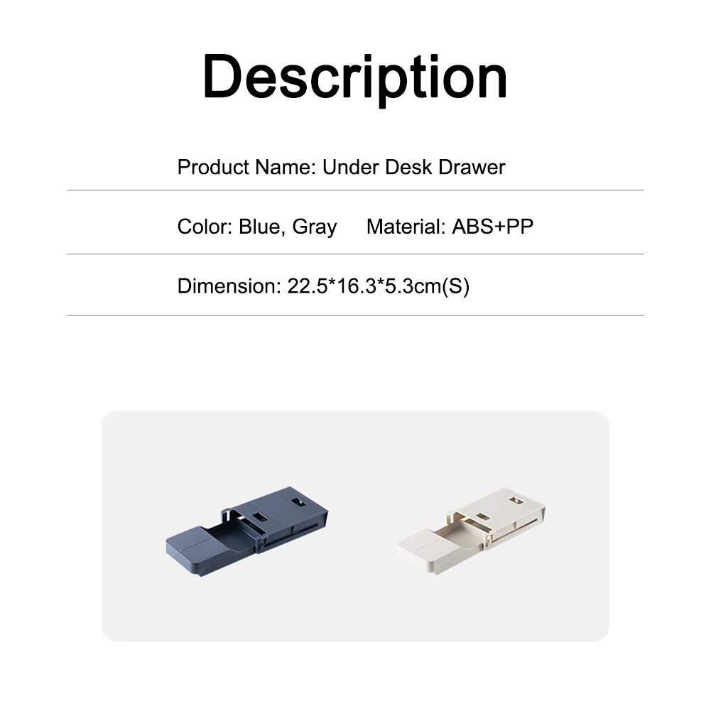 

Under the Desk Drawer Type Key Storage Box Office Desk Student Stationery Box Desk Bottom Hanging Type Hidden Pen Bag