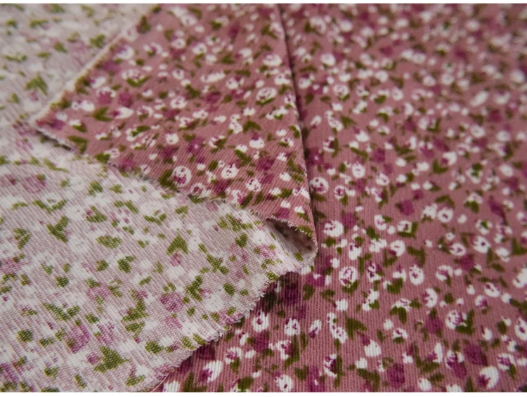 Tela de pana de 3 colores, peque&ntilde;as piezas de tela estampada, vestido de oto&ntilde;o e invierno, camisa, ropa de ni&ntilde;a, tela artesanal hecha a mano-3