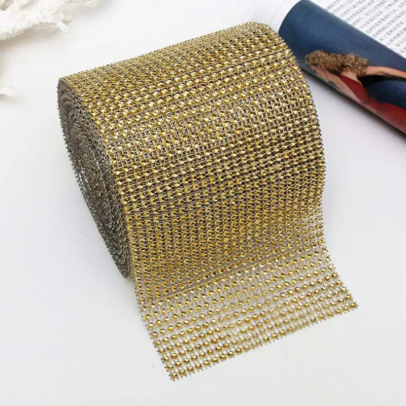 Торт клейкая лента для вечеринок стол рулон из сетчатого материала со стразами с