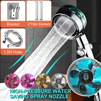 shower head water saving flow high pressure spray nozzle with filter drill free showerhead rack 1 5m shower hose set bathroom