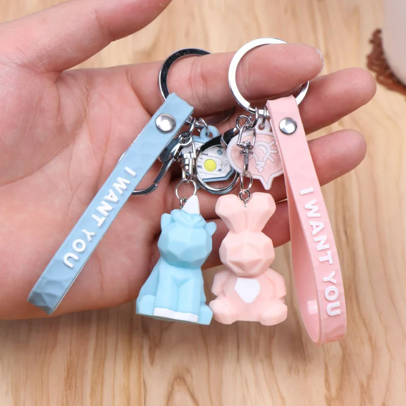 Креативный мультяшный геометрический граненый динозавр панда кукла брелок для