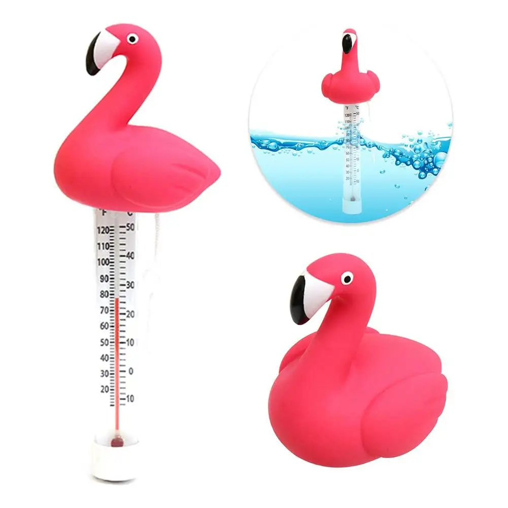 

Water Thermometer Flamingo Floating Durable Swimming Pool Thermometer Cartoon Pond Temperature Monitor