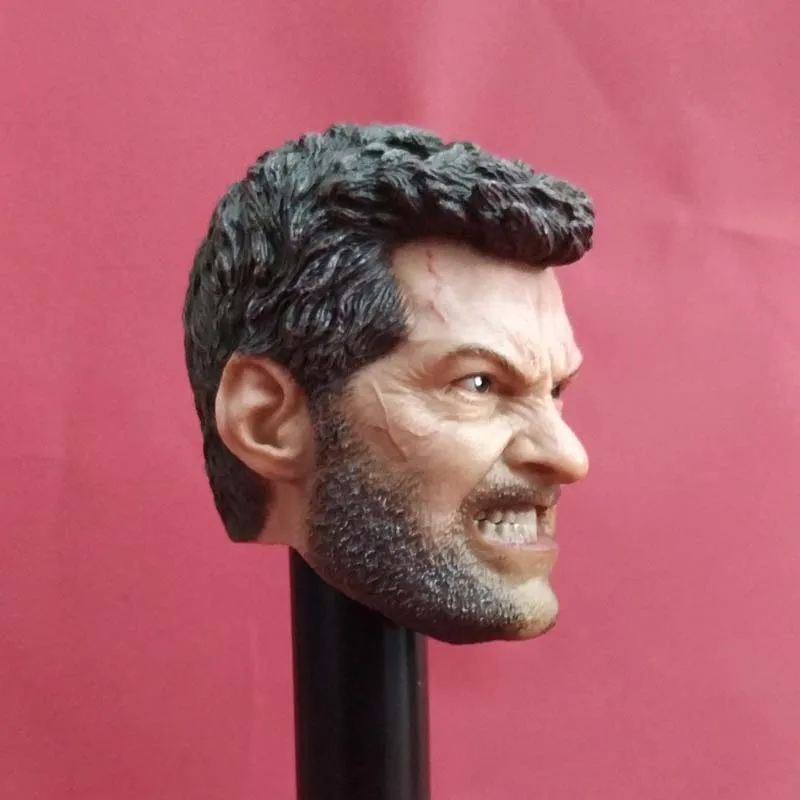 1/6 масштаб Регулируемый зуб Росомаха голова Sculpt Angry Wolf Rogan резьба игрушка для 12 в