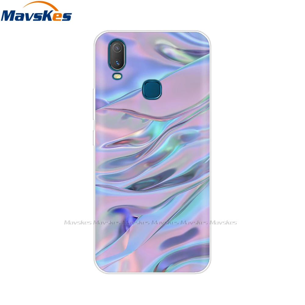 Силиконовый чехол для Vivo Y11 2019 мягкий из ТПУ с рисунком бампер s задняя крышка