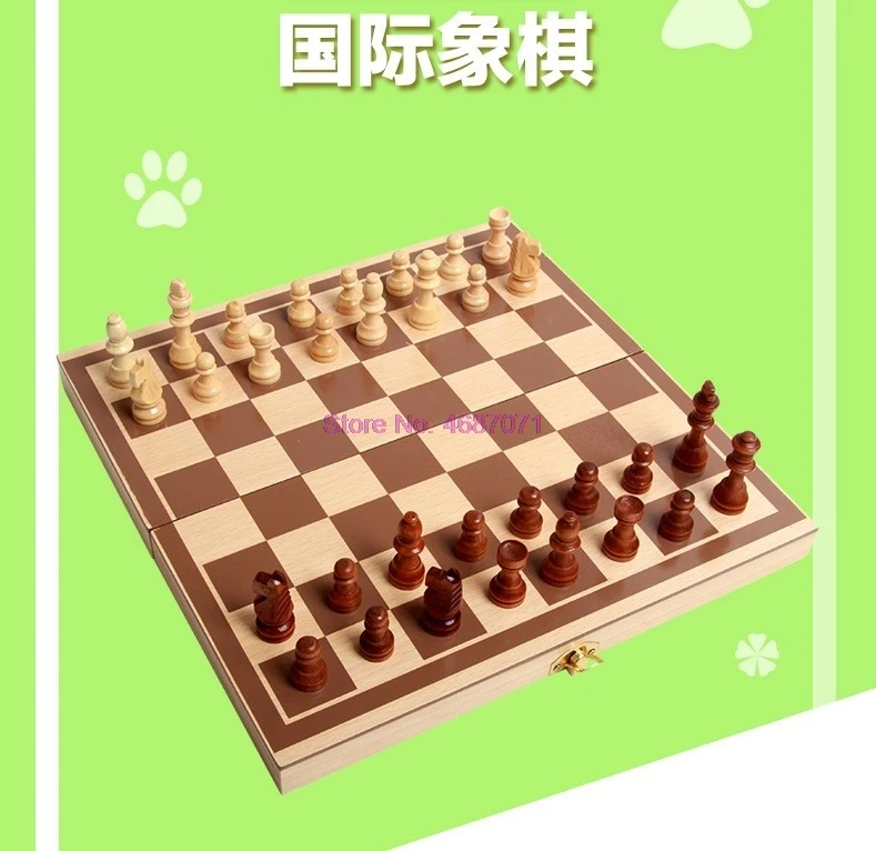 От DHL 100 шт. складные деревянные международные шахматы Набор предметов для